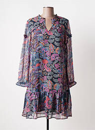 Robe mi-longue manches longues manches longues bleu BLANCHEPORTE femme
