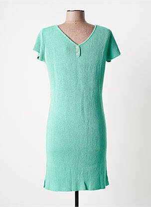 Robe pull stretch manches courtes vert POLES femme