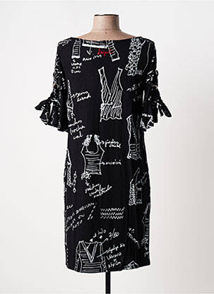 Robe courte manches courtes manches courtes noir DESIGUAL femme