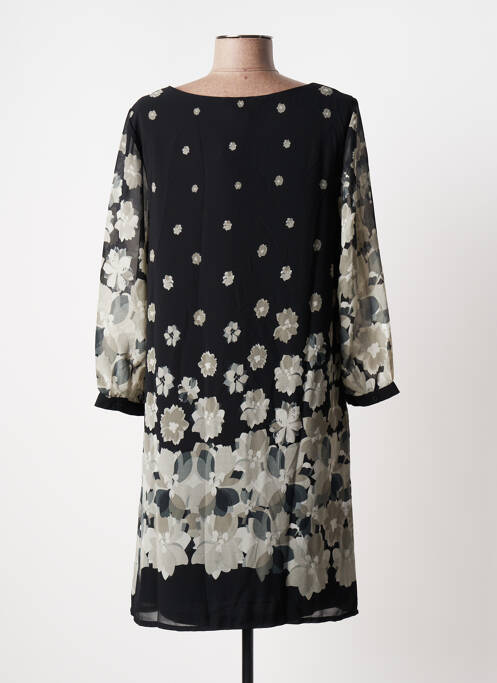 Robe courte manches longues manches longues noir BLANCHEPORTE femme