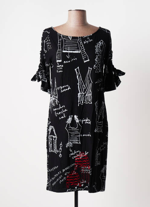 Robe courte manches courtes manches courtes noir DESIGUAL femme