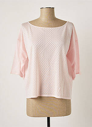 Pull stretch manches 3/4 rose MONTAGUT femme