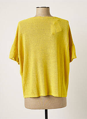 Pull col v manches courtes vert POLES femme