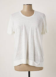 Pull coupe cintrée manches courtes blanc POLES femme