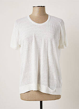 Pull coupe cintrée manches courtes blanc POLES femme