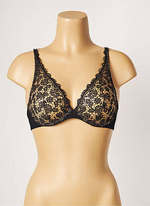 Soutien-gorge effet matière satinée haut triangles noir AUBADE femme