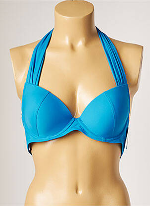 Haut de maillot de bain stretch haut soutien-gorge moulé bleu AUBADE femme