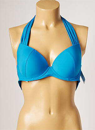 Haut de maillot de bain stretch haut soutien-gorge moulé bleu AUBADE femme