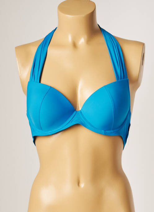 Haut de maillot de bain stretch haut soutien-gorge moulé bleu AUBADE femme