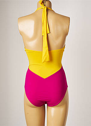 Maillot de bain 1 pièce stretch haut triangles rose AUBADE femme