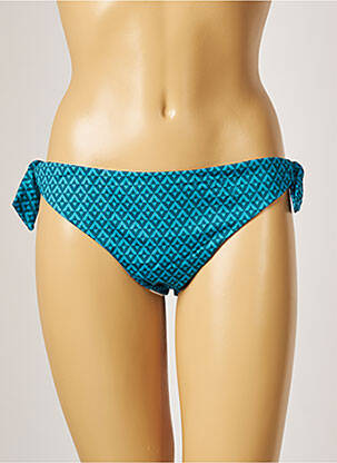 Bas de maillot de bain tissage satiné bikini bleu SIMONE PERELE femme