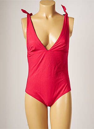Maillot de bain 1 pièce effet matière satinée haut triangles rose SIMONE PERELE femme