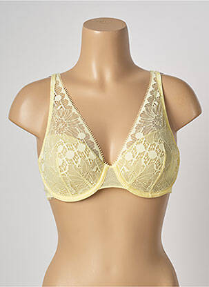 Soutien-gorge tissage dentelle haut soutien-gorge emboitant jaune SIMONE PERELE femme