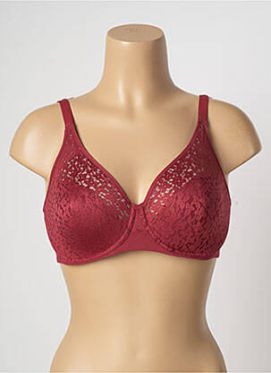 Soutien-gorge broderie haut triangles rouge FEMILET femme