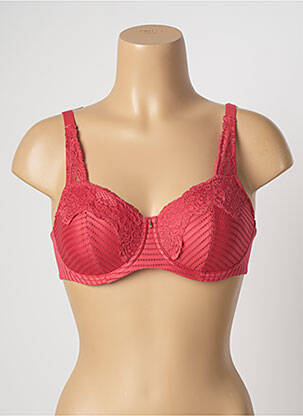 Soutien-gorge broderie haut triangles rouge FEMILET femme