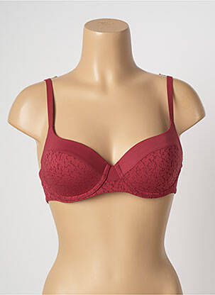 Soutien-gorge tissage dentelle haut soutien-gorge moulé rouge FEMILET femme