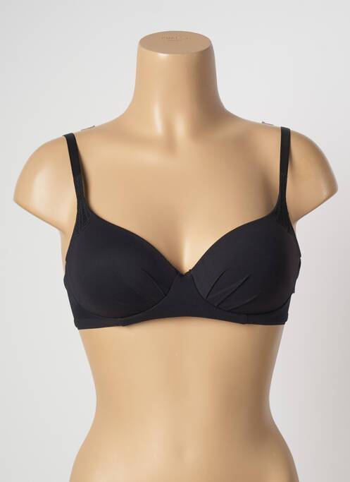 Soutien-gorge effet matière satinée haut soutien-gorge moulé noir FEMILET femme