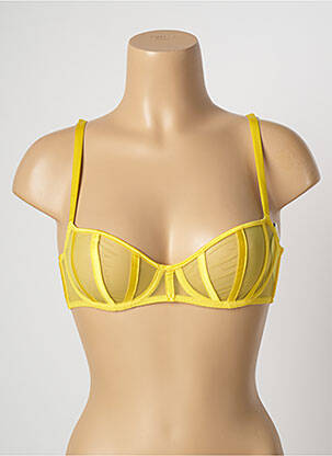 Soutien-gorge effet matière satinée haut soutien-gorge emboitant jaune IMPLICITE femme