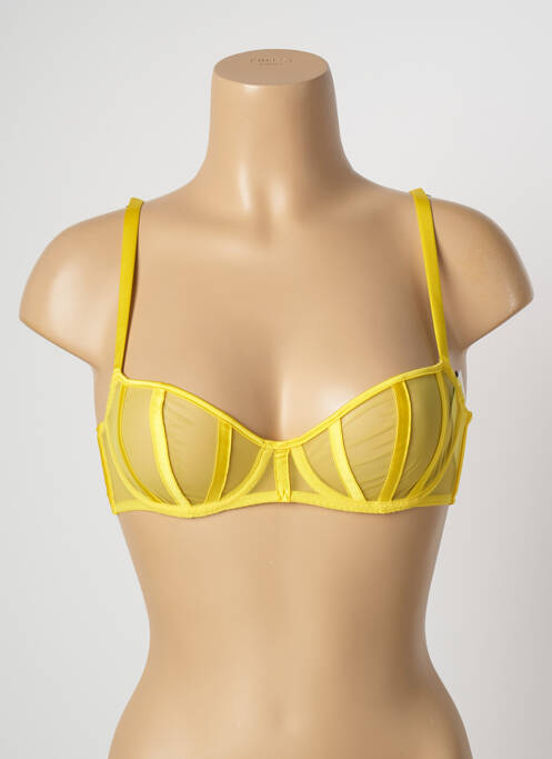 Soutien-gorge effet matière satinée haut soutien-gorge emboitant jaune IMPLICITE femme