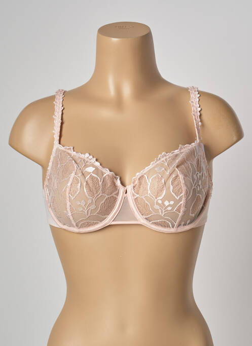 Soutien-gorge effet matière satinée haut soutien-gorge emboitant rose SIMONE PERELE femme