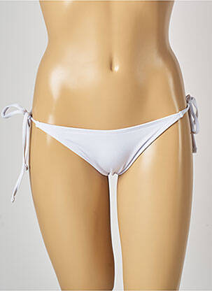 Bas de maillot de bain tissage satiné bikini blanc MON PETIT BIKINI femme