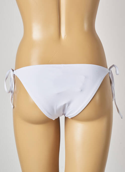 Bas de maillot de bain tissage satiné bikini blanc MON PETIT BIKINI femme