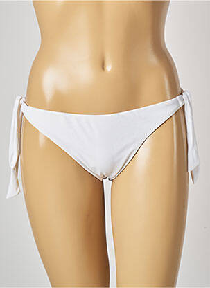 Bas de maillot de bain tissage satiné bikini blanc MON PETIT BIKINI femme