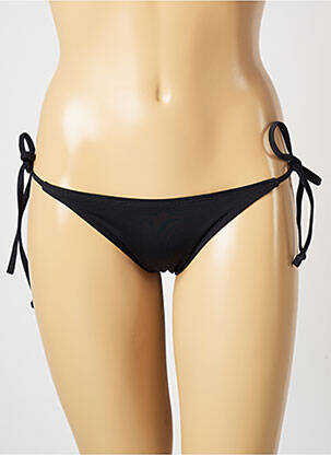Bas de maillot de bain tissage satiné bikini noir MON PETIT BIKINI femme