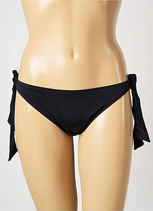 Bas de maillot de bain tissage satiné bikini noir MON PETIT BIKINI femme