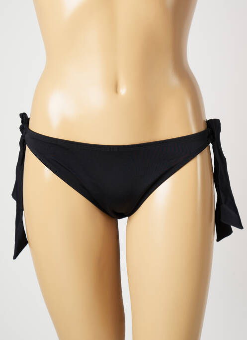 Bas de maillot de bain tissage satiné bikini noir MON PETIT BIKINI femme