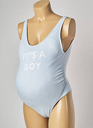 Maillot de bain maternité bretelles élastiquées bleu MON PETIT BIKINI femme