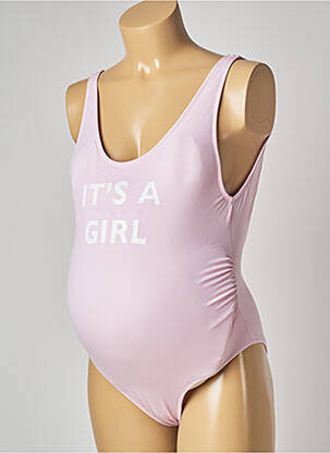 Maillot de bain maternité bretelles élastiquées rose MON PETIT BIKINI femme