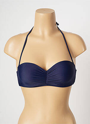 Haut de maillot de bain stretch haut bandeau bleu MON PETIT BIKINI femme