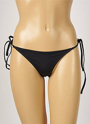 Bas de maillot de bain effet matière satinée string noir MON PETIT BIKINI femme