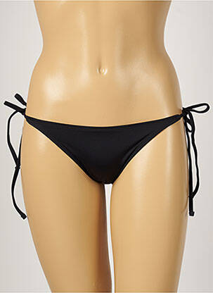 Bas de maillot de bain effet matière satinée bikini noir MON PETIT BIKINI femme