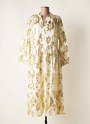 Robe mi-longue manches longues manches longues blanc GOA femme