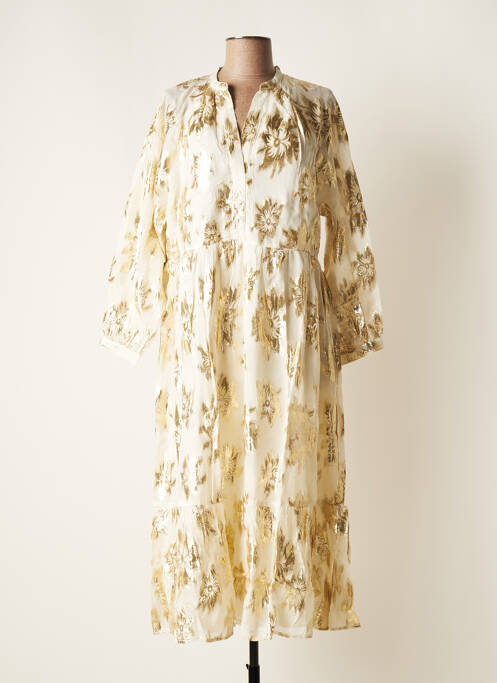 Robe mi-longue manches longues manches longues blanc GOA femme