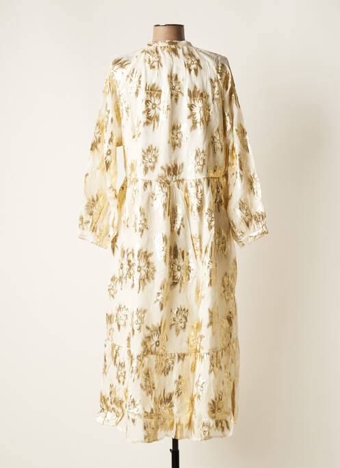 Robe mi-longue manches longues manches longues blanc GOA femme