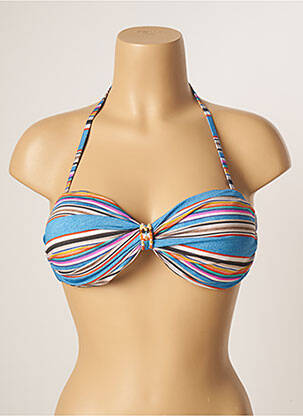 Haut de maillot de bain stretch haut soutien-gorge balconnet bleu BANANA MOON femme