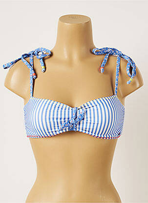 Haut de maillot de bain stretch haut soutien-gorge moulé bleu BANANA MOON femme