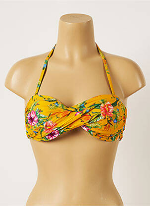 Haut de maillot de bain stretch haut bandeau jaune BANANA MOON femme