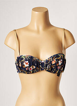 Haut de maillot de bain stretch haut soutien-gorge moulé bleu BANANA MOON femme