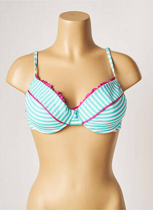Haut de maillot de bain stretch haut soutien-gorge avec mousse de rembourrage amovible bleu BANANA MOON femme