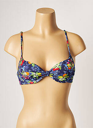 Haut de maillot de bain stretch haut soutien-gorge moulé bleu BANANA MOON femme