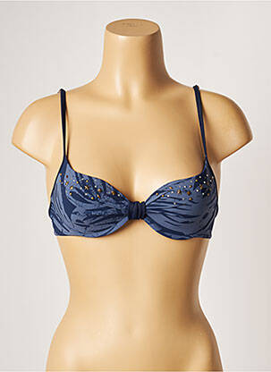 Haut de maillot de bain stretch haut soutien-gorge moulé bleu BANANA MOON femme