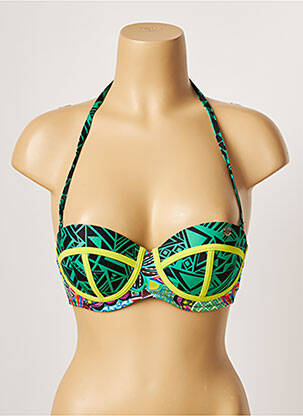 Haut de maillot de bain stretch haut soutien-gorge balconnet vert BANANA MOON femme