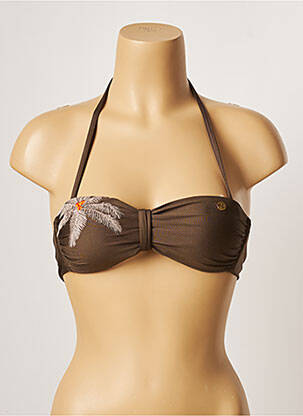 Haut de maillot de bain stretch haut bandeau marron BANANA MOON femme