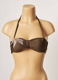 Haut de maillot de bain stretch haut bandeau marron BANANA MOON femme