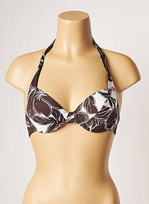 Haut de maillot de bain stretch haut soutien-gorge emboitant marron BANANA MOON femme
