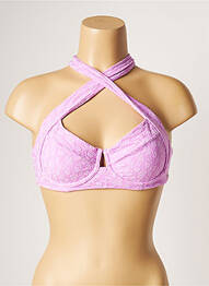 Haut de maillot de bain stretch haut triangles rose BANANA MOON femme